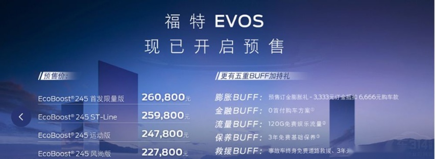 福特EVOS预售开启，新车人气为何能持续增长？