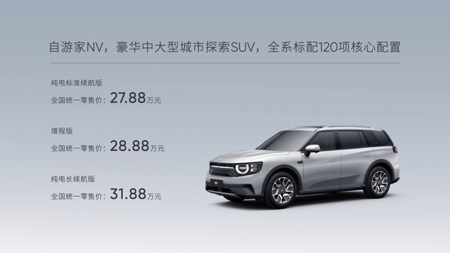 售27.88-31.88万元 自由家NV上市