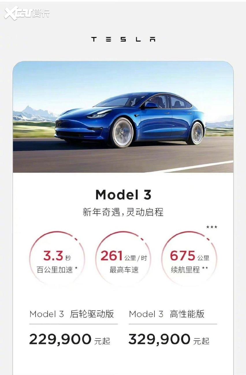 特斯拉开启全球大降价 中国model 3最低22 99万 杀疯了 爱卡汽车爱咖号