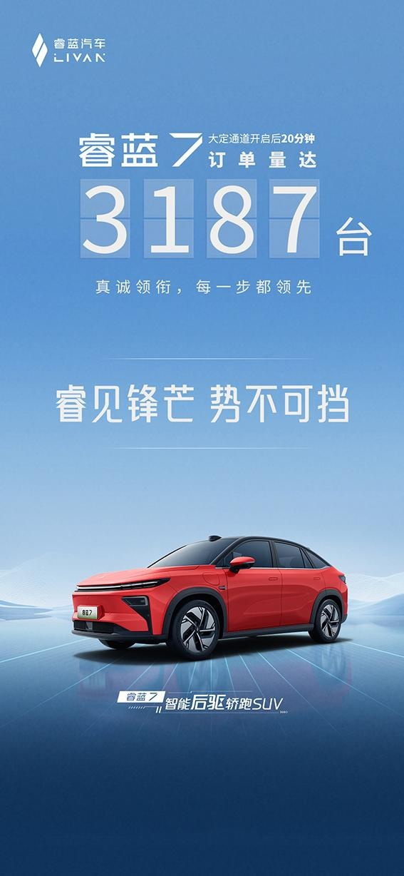 605KM续航、激光雷达，睿蓝7正式上市将真诚进行到底