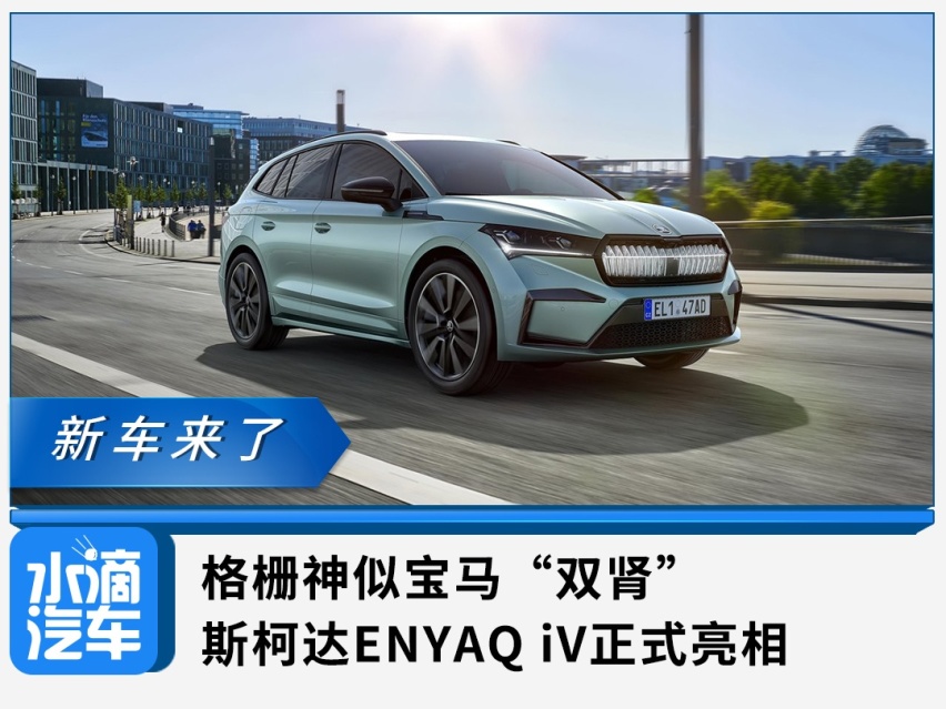 格栅神似宝马“双肾”，斯柯达ENYAQ iV正式亮相