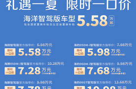 直降5.3万！比亚迪智驾版全系大促，海豹07等22款车型限时一口价