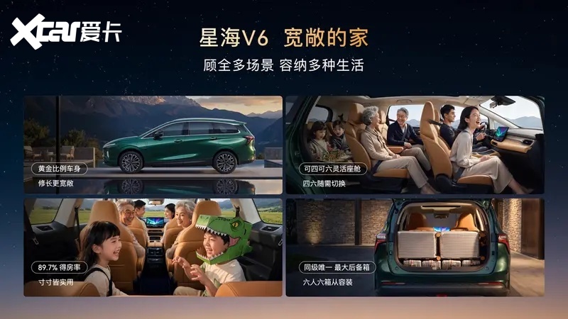 华系大六座星海V6正式上市9.99万元起!高端智驾迈入十万时代
