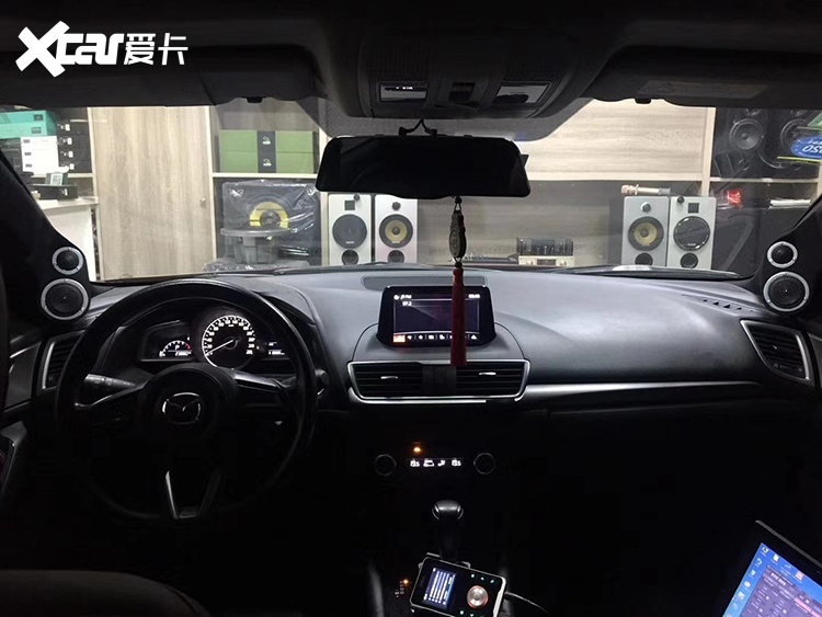 昂克赛拉汽车音响改装乌市慧声诗韵三分频黄金声学功放