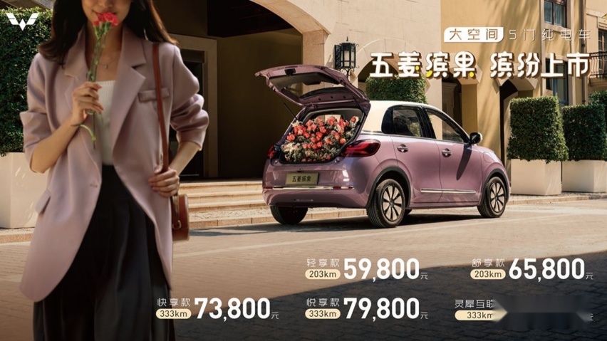五菱缤果正式上市，售价5.98-8.38万元