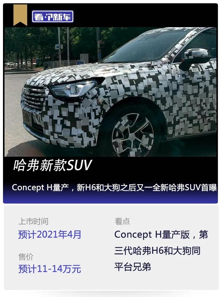 看个新车丨Concept H量产，又一全新哈弗SUV首曝