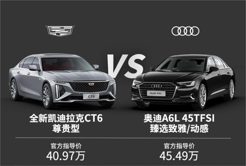 C级价格D级享受 全新凯迪拉克CT6对比奥迪A6L