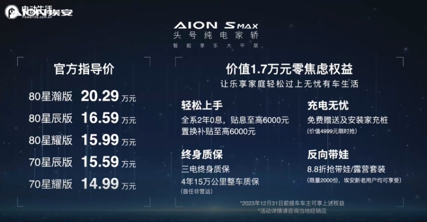 AION S MAX进化升级售14.99万起 头号纯电家轿