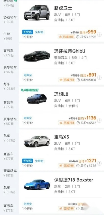 认真的吗？理想L8的租车价格，比路虎卫士、玛莎拉蒂、保时捷还贵
