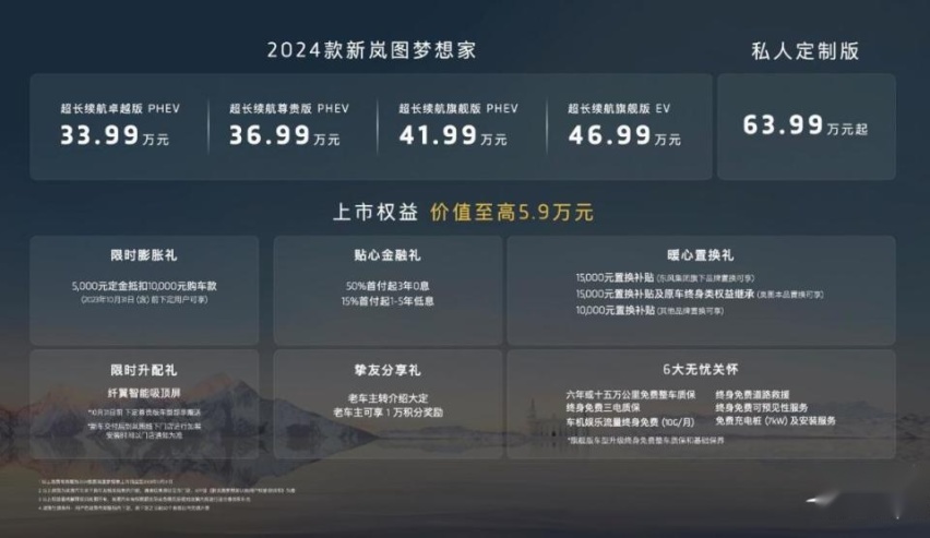 配置超百万豪车！33.99万元起售，2024款新岚图梦想家上市