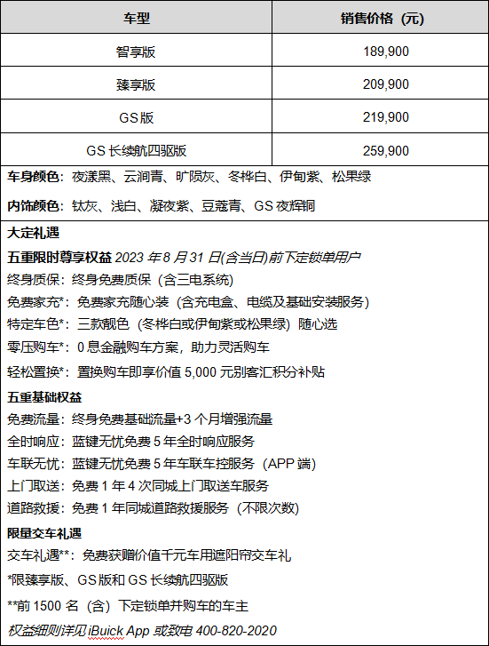 别克纯电轿跑ELECTRAE4上市 售价18.99万元-25.99万元