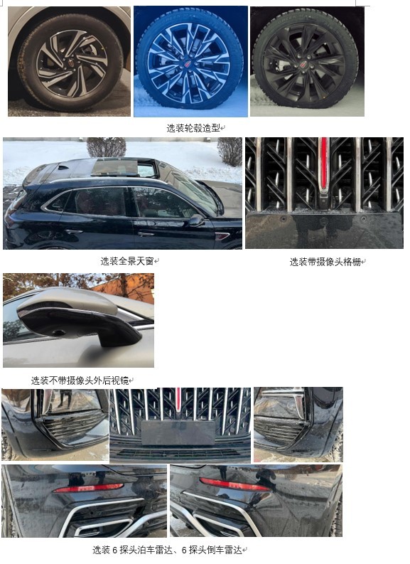 全新设计语言更霸气 新款红旗HS5申报图
