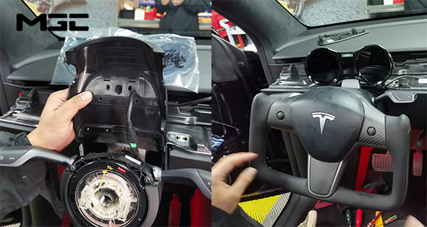林志颖model3同款改装 特斯拉赛车方向盘仪表中控升级