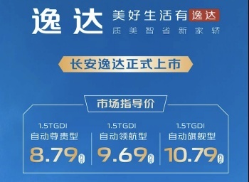 8.79万-10.79万，叫板合资车型的长安逸达来了