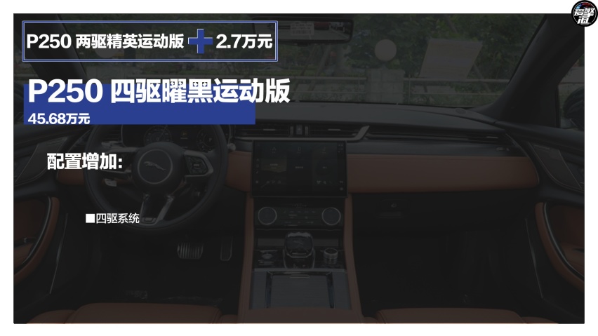 推荐P250 两驱精英运动版 新款捷豹XFL购车手册