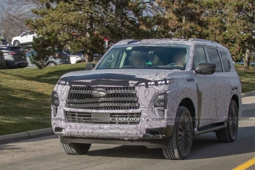 英菲尼迪QX80谍照曝光，外观神似概念车，或搭3.5T+48V轻混系统