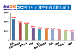 2025年8月汽车销量排行榜 海狮06上市即爆款