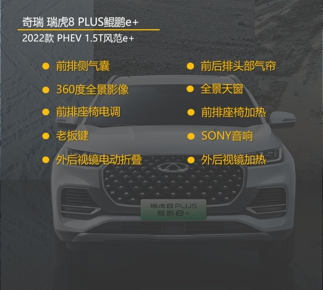 16.88万元中配版最划算 瑞虎8 PLUS鲲鹏e+购车手册