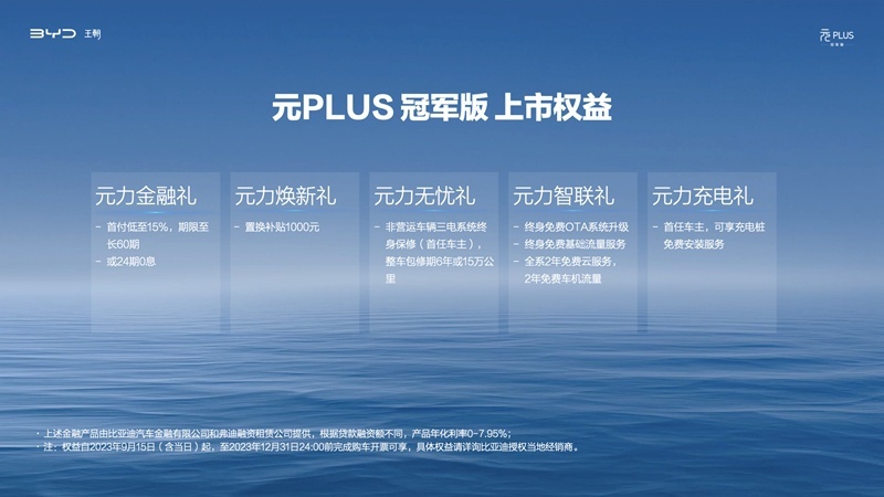 “全球车”四大焕新 元PLUS冠军版售价13.58万元起