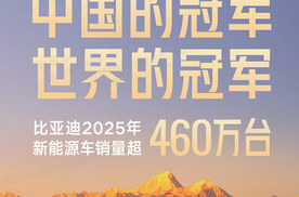 包揽中国&全球销冠！比亚迪2025年460万销量续写新能源传奇