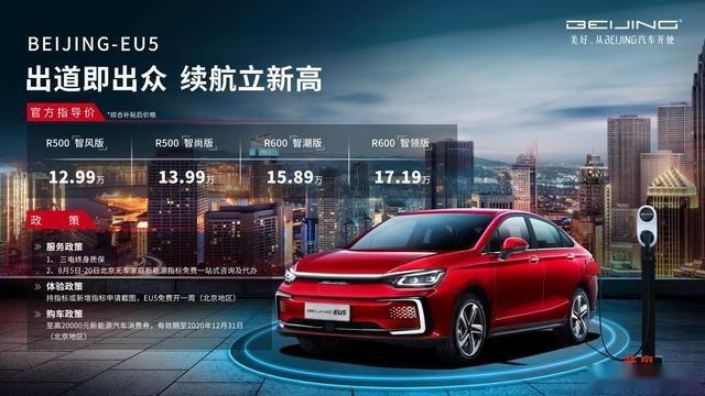 2020款BEIJING-EU5上市 补贴后售价12.99万