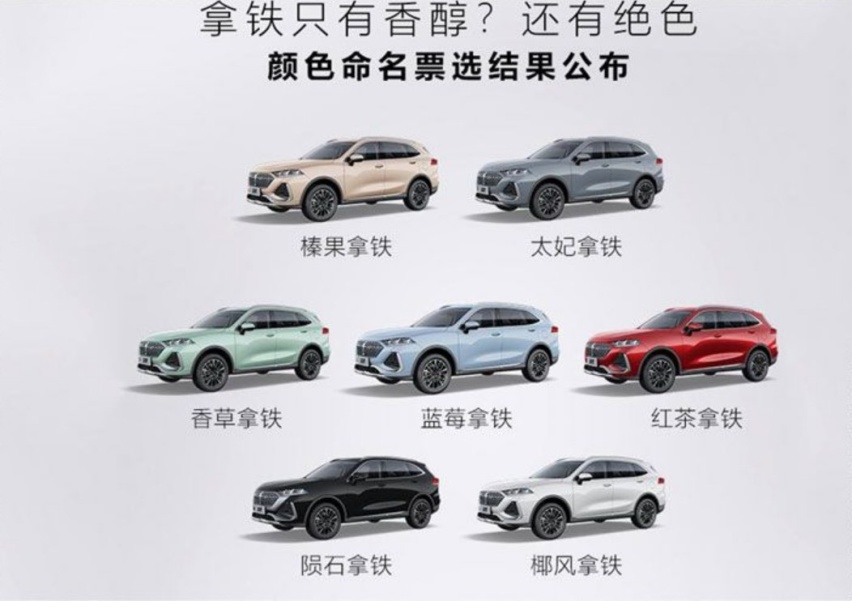 可盐可甜，WEY拿铁车身颜色命名公布，或第三季度上市