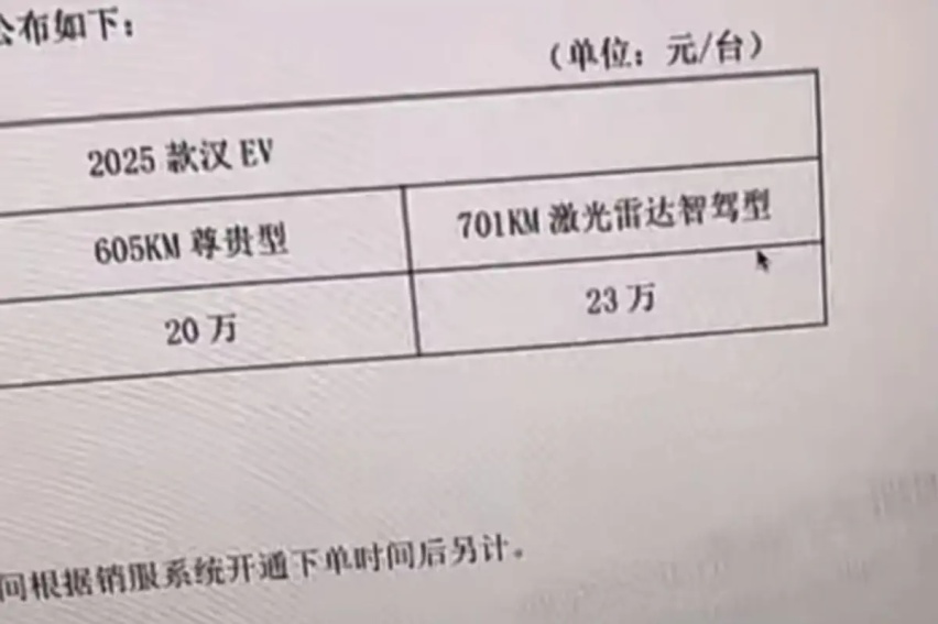 2025款比亚迪汉DM-i/EV现身，增配激光雷达，更新DM 5.0技