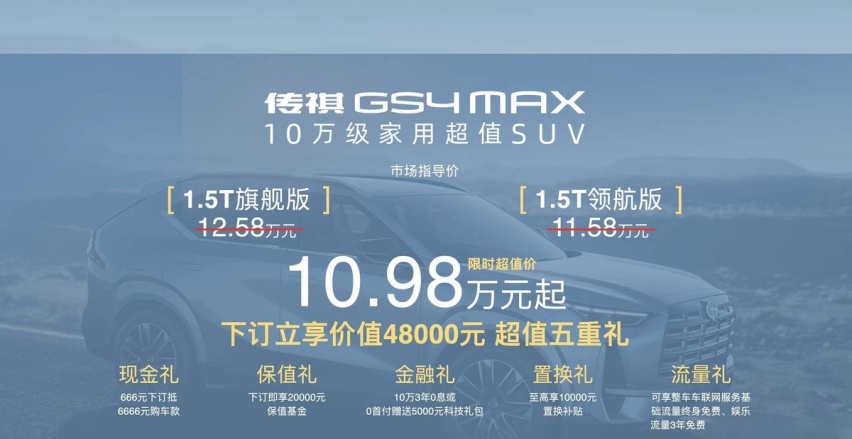 广汽传祺GS4 MAX正式上市，大过丰田RAV4，配1.5T+7DCT