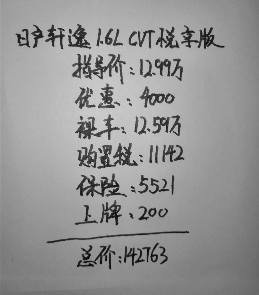 喜提全新日产轩逸，舒适性一流，油耗经济，唯独价格不靠谱！