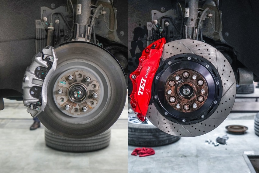 改装案例，凯迪拉克XT6升级TEI Racing前6后S4刹车卡钳套装