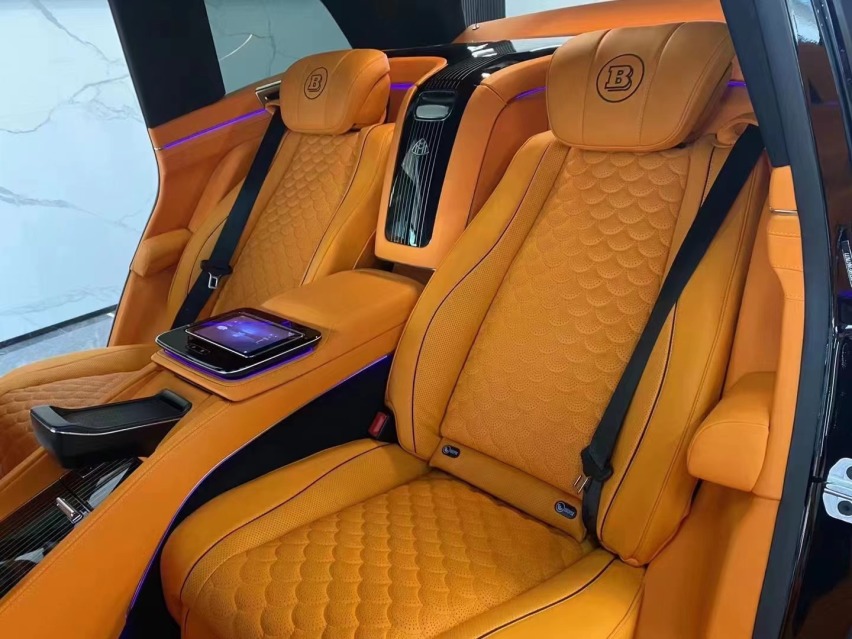 新款奔驰GLS450升级迈巴赫GLS600爱马仕橙四座版内饰