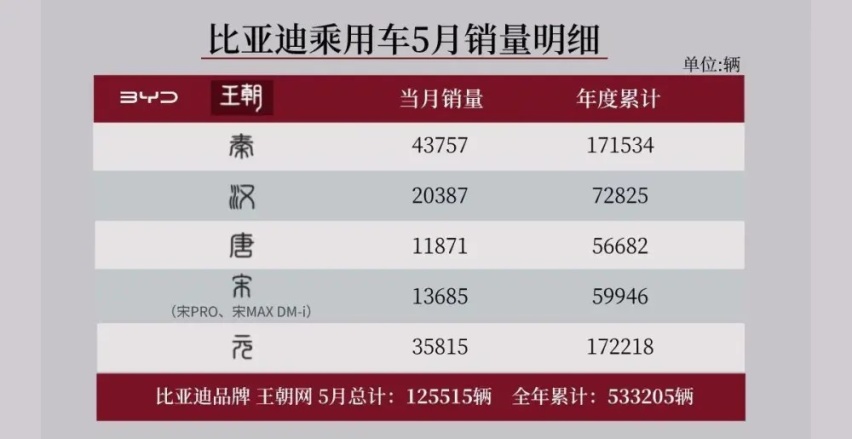 比亚迪又率先公布成绩 5月24万辆 腾势D9强势霸榜