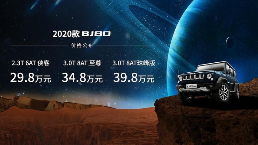 携手中国第一辆火星车！2020款BJ80荣耀上市