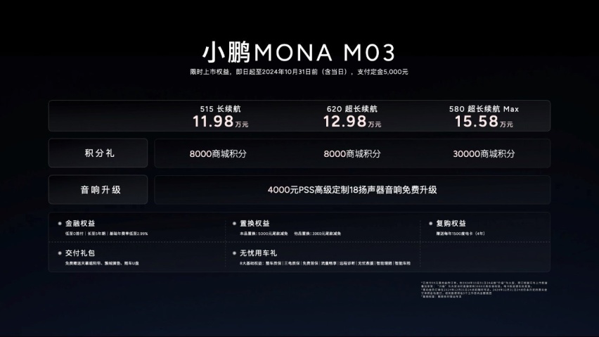 小鹏MONA M03发布，多项核心技术首次亮相