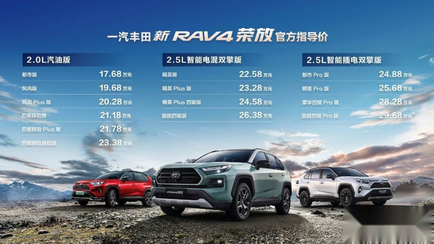 一汽丰田新RAV4荣放野性上市，售价17.68万元起