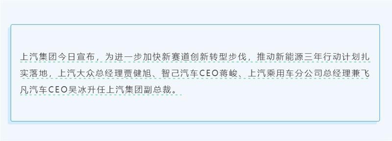 接棒吴冰，王骏出任上汽乘用车总经理
