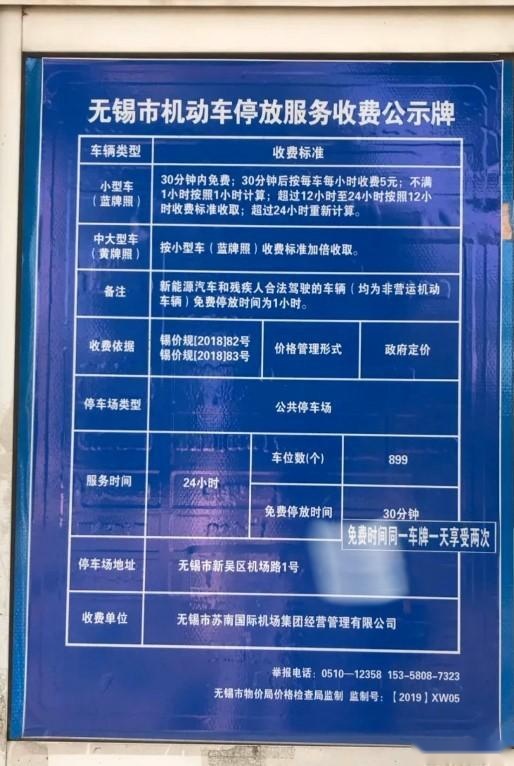 无锡机场停车场收费标准2022，无锡硕放机场附近有免费的停车场吗