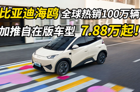 比亚迪海鸥 全球热销100万辆！加推自在版车型 7.88万起！