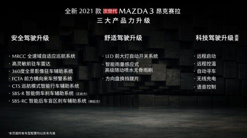 11.59万起售 2021款次世代MAZDA3昂克赛拉上市