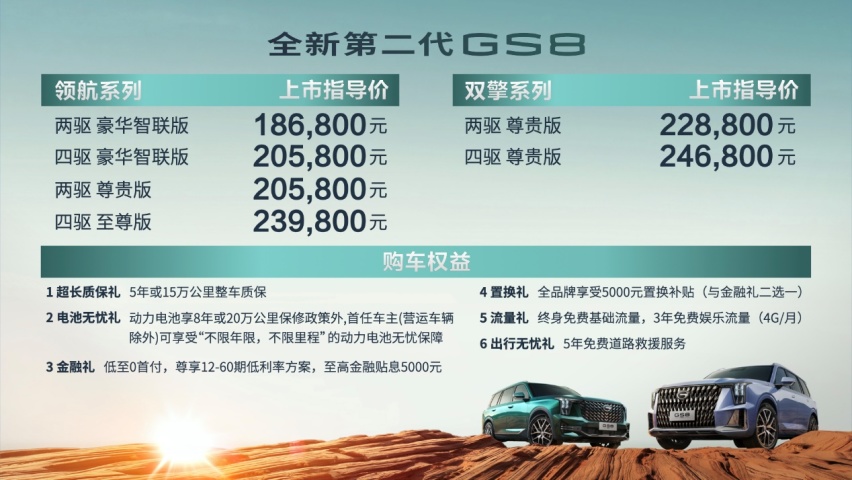 广汽传祺全新第二代GS8 正式上市 18.68万元起售