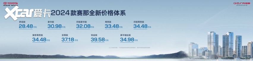 首次下探至30万元以下，2024款赛那28.48万元起惊喜上市