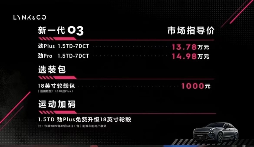 内饰大升级，新款领克03 1.5T/03+正式上市，13.78万起