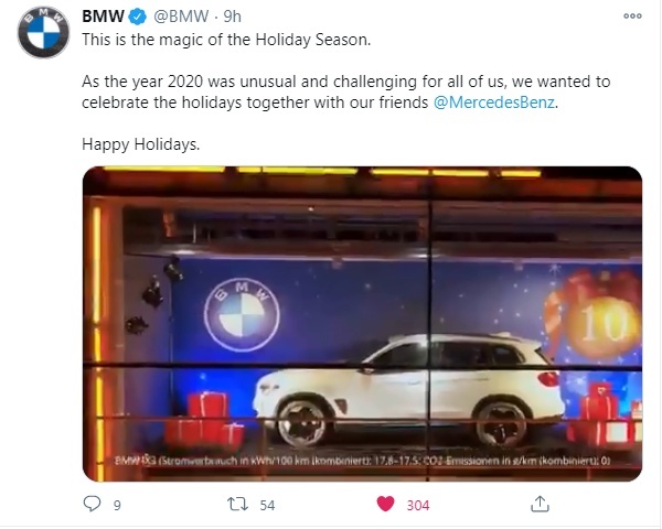BMW为Benz送上生日祝福，网友们纷纷表示：磕到了！