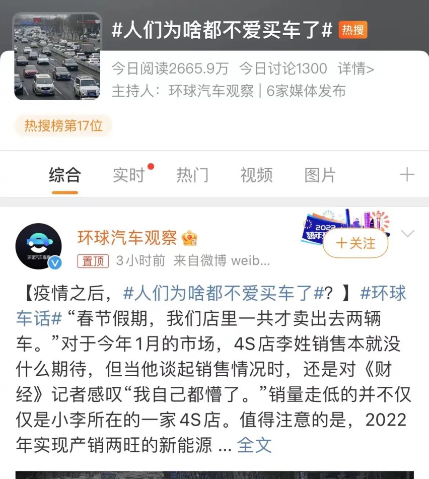 人们为啥不爱买车了冲上热搜 是因为我们太穷了吗？