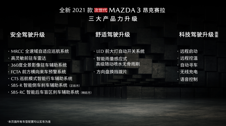 全新2021款次世代MAZDA3昂克赛拉上市，11.59万起