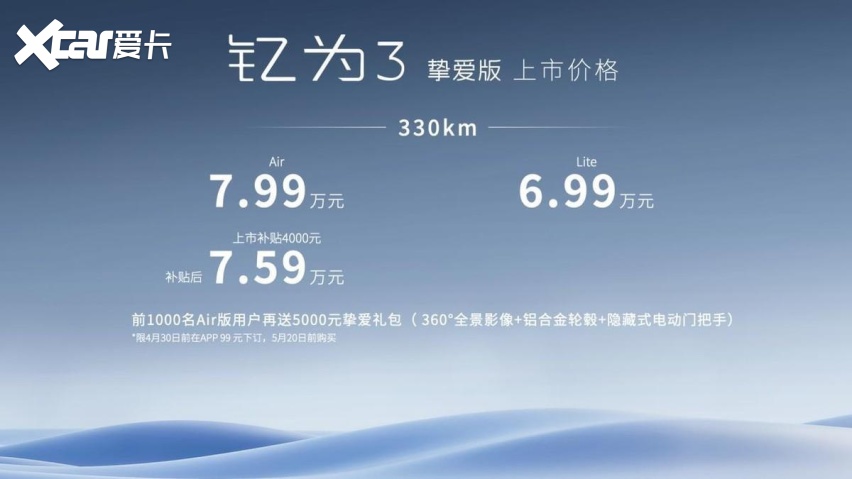 海鸥、缤果迎最强对手 江淮钇为3挚爱版上市 6.99万起售