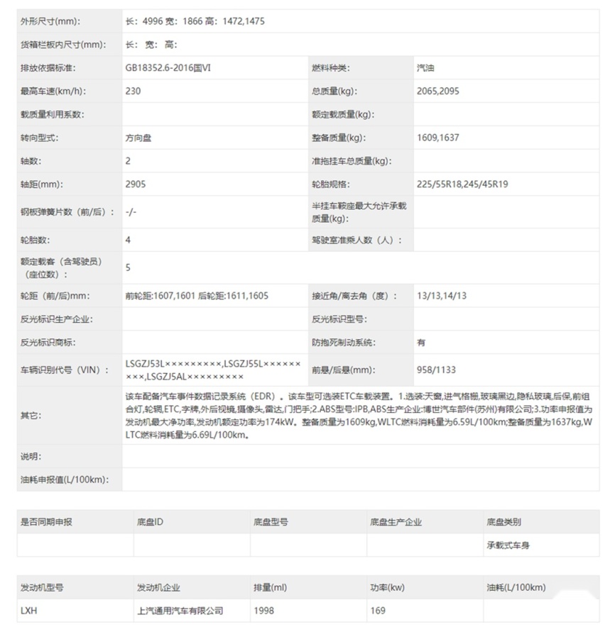 用力很猛，别克全新一代君越申报图曝光，鲨鱼脸充满煞气