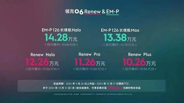 新款领克06限时10.26万起售，内外全改，搭载魅族车机