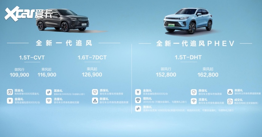 全新一代星途追风上市售10.99万起 三种动力可选