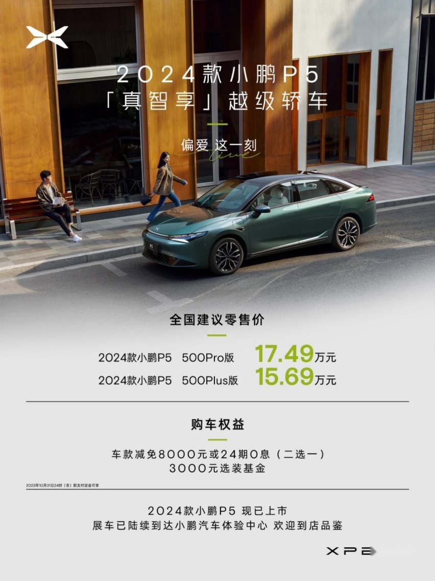 合资燃油B级车迎来暴击！2024款小鹏P5诚意来袭